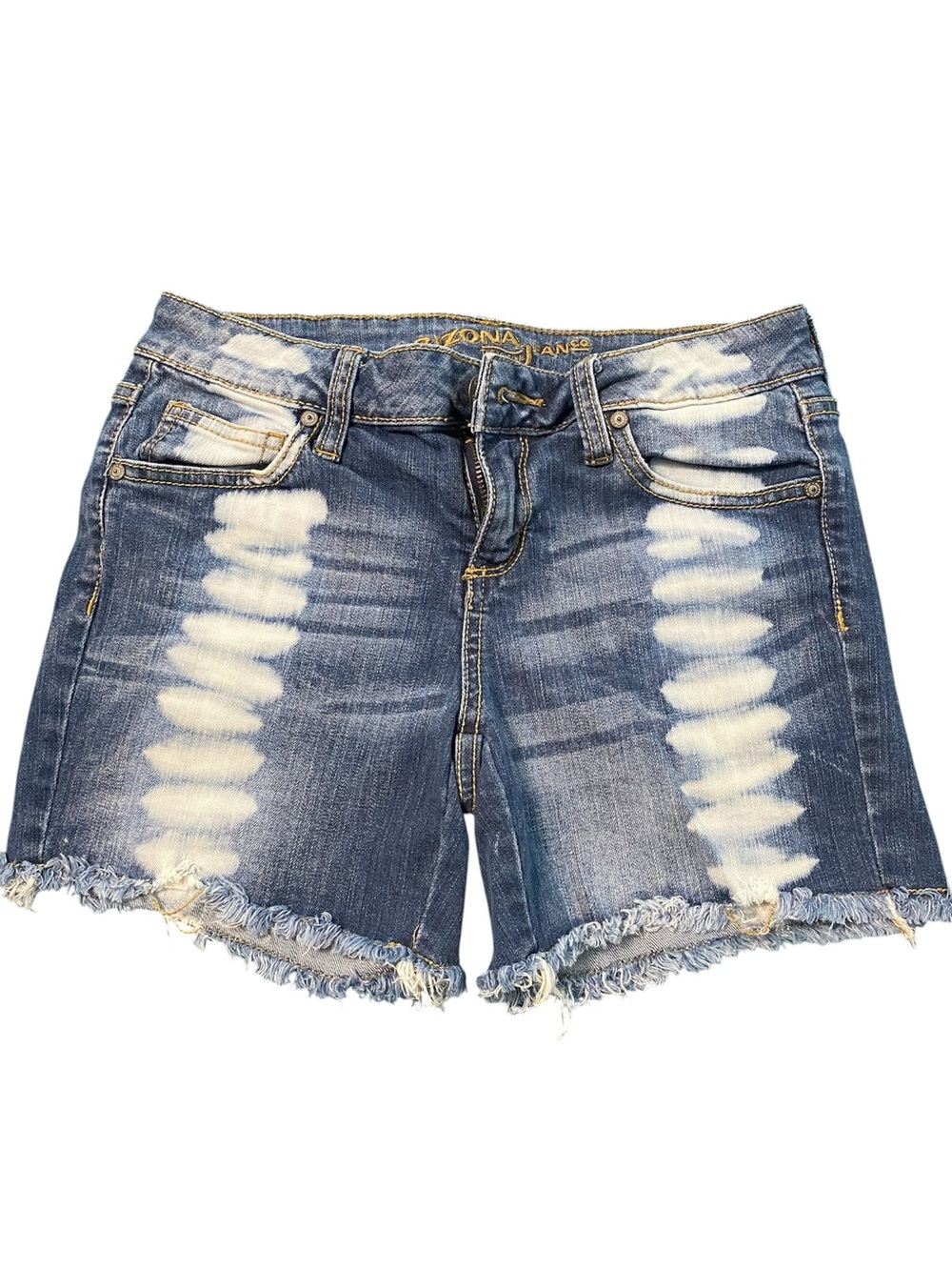 Arizona Jean Company Blue Washed Distressed Denim Shorts